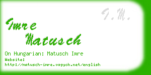 imre matusch business card